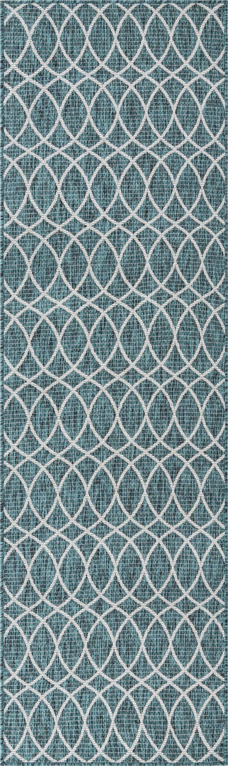 Seaside Lattice Collection Area Rug -  Pavilion (Teal)