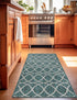 Seaside Lattice Collection Area Rug -  Pavilion (Teal)