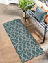 Seaside Lattice Collection Area Rug -  Pavilion (Teal)