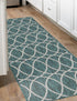 Seaside Lattice Collection Area Rug -  Pavilion (Teal)