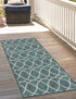 Seaside Lattice Collection Area Rug -  Pavilion (Teal)