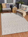 Garden Lattice Oasis Collection Area Rug -  Pavilion (Light Gray) Rectangle Light Gray  lifestyle 0