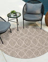 Garden Lattice Oasis Collection Area Rug -  Pavilion (Light Gray) Round Light Gray  lifestyle 0