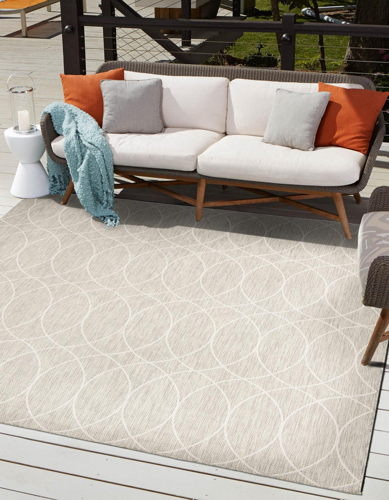 Garden Lattice Oasis Collection Area Rug -  Pavilion (Light Gray) Square Light Gray  lifestyle 0