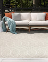 Garden Lattice Oasis Collection Area Rug -  Pavilion (Light Gray) Square Light Gray  lifestyle 2