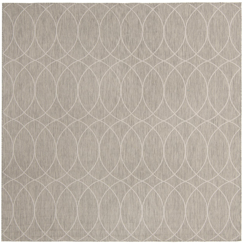 Garden Lattice Oasis Collection Area Rug -  Pavilion (Light Gray) Square Light Gray Main