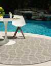 Garden Lattice Oasis Collection Area Rug -  Pavilion (Light Gray) Round Light Gray  lifestyle 26