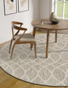 Garden Lattice Oasis Collection Area Rug -  Pavilion (Light Gray) Round Light Gray  lifestyle 36