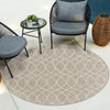 Garden Lattice Oasis Collection Area Rug -  Pavilion (Light Gray) Round Light Gray  lifestyle 22