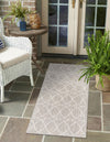 Garden Lattice Oasis Collection Area Rug -  Pavilion (Light Gray) Runner Light Gray  lifestyle 9