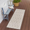 Garden Lattice Oasis Collection Area Rug -  Pavilion (Light Gray) Runner Light Gray  lifestyle 23