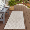 Garden Lattice Oasis Collection Area Rug -  Pavilion (Light Gray) Runner Light Gray  lifestyle 24