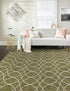 Seaside Lattice Collection Area Rug -  Pavilion (Green)