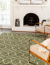 Seaside Lattice Collection Area Rug -  Pavilion (Green)