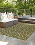 Seaside Lattice Collection Area Rug -  Pavilion (Green)