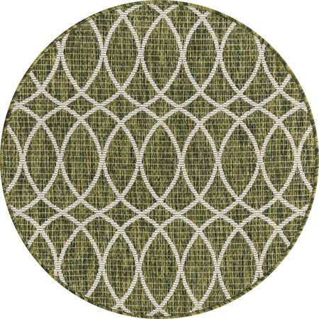 Seaside Lattice Collection Area Rug -  Pavilion (Green)