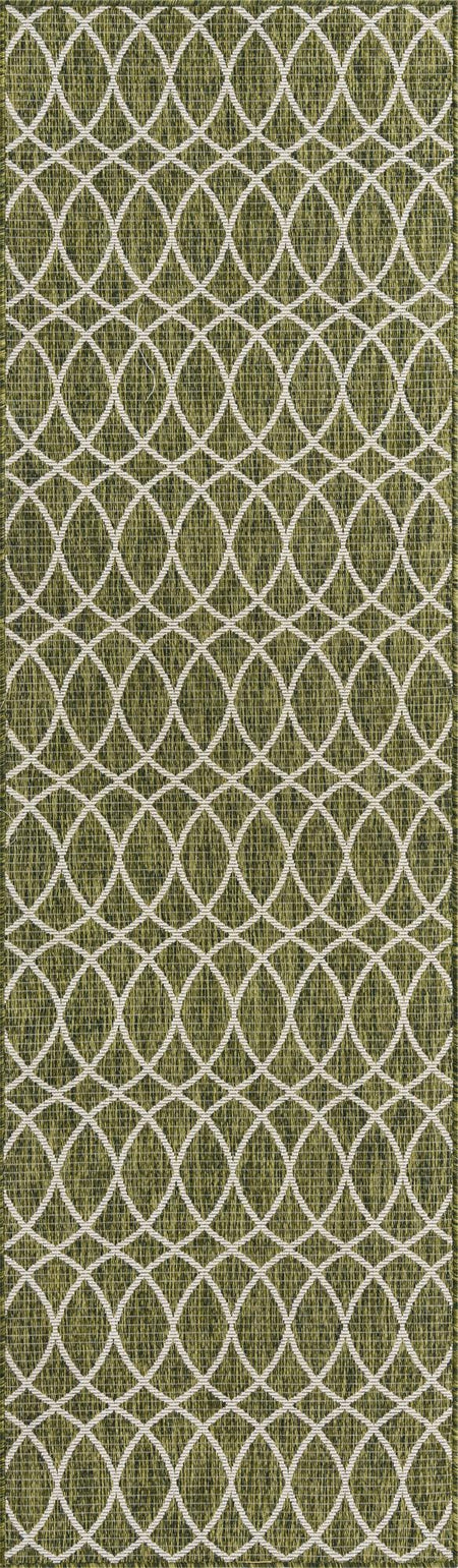 Seaside Lattice Collection Area Rug -  Pavilion (Green)