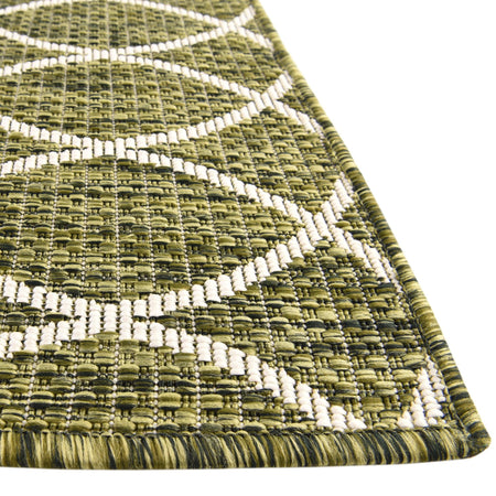 Seaside Lattice Collection Area Rug -  Pavilion (Green)