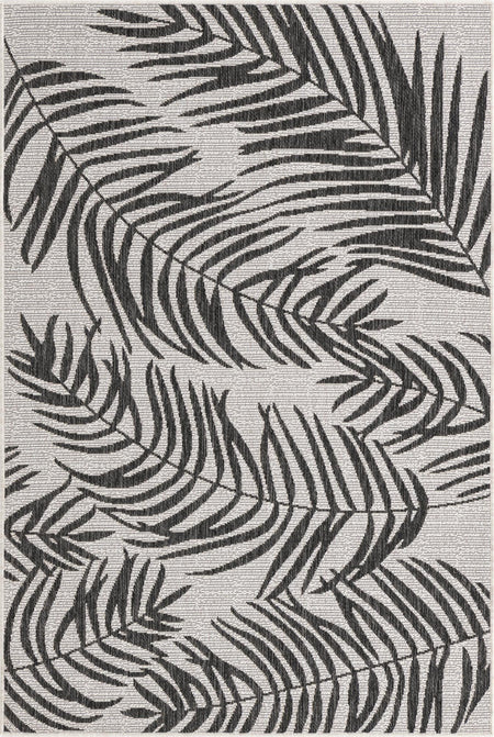 Seaside Blooms Collection Area Rug - Verdure (Charcoal Ivory)