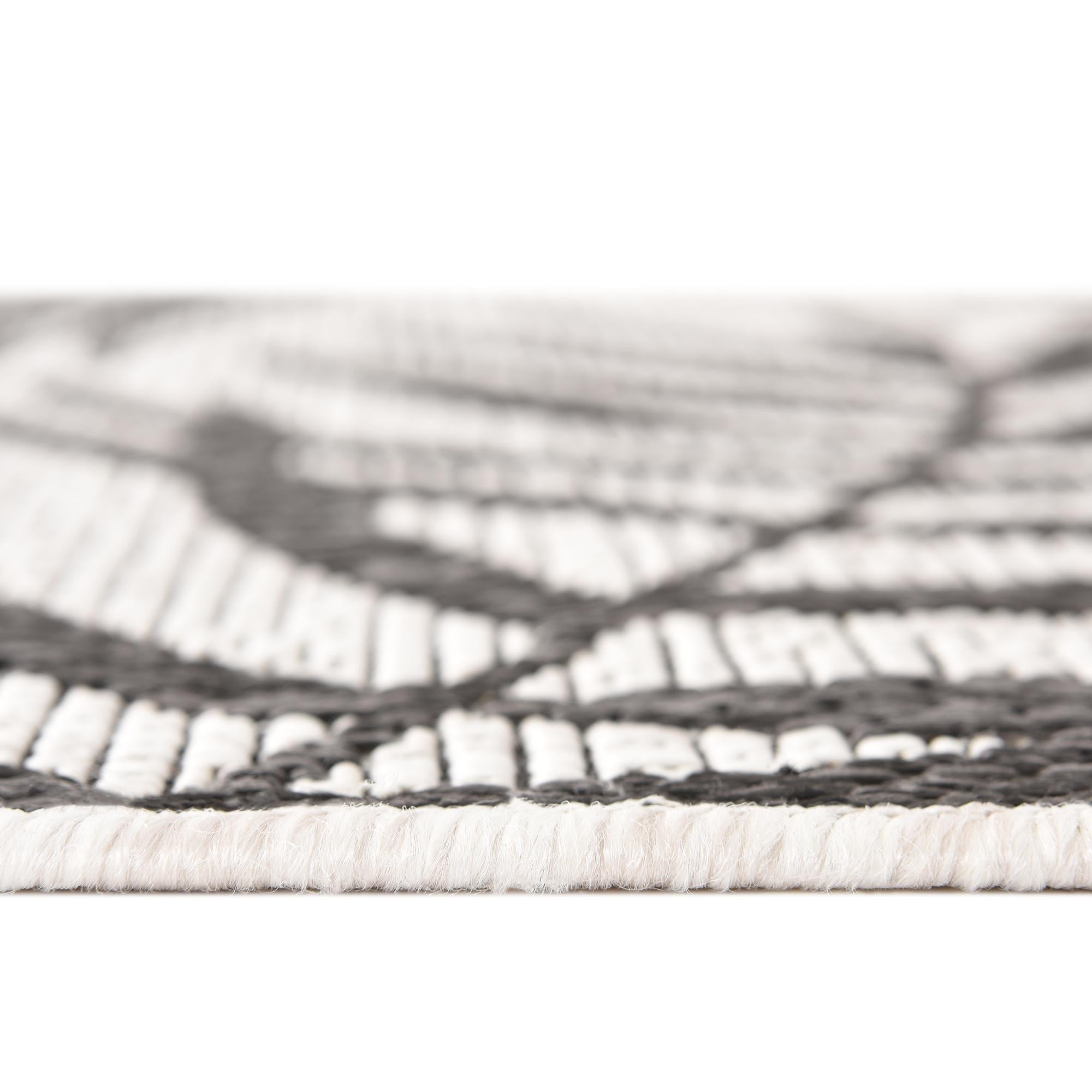 Seaside Blooms Collection Area Rug - Verdure (Charcoal Ivory)