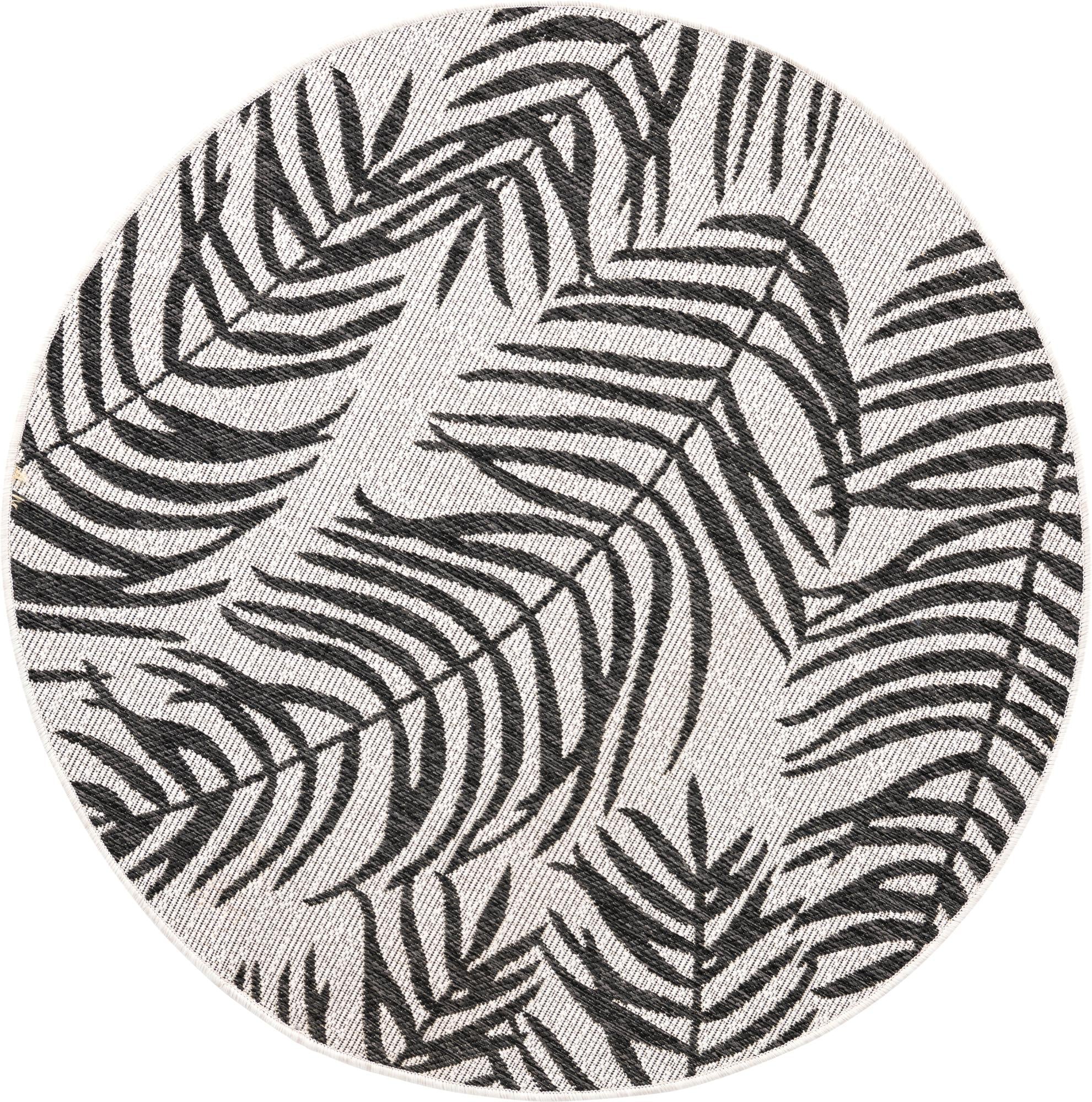 Seaside Blooms Collection Area Rug - Verdure (Charcoal Ivory)