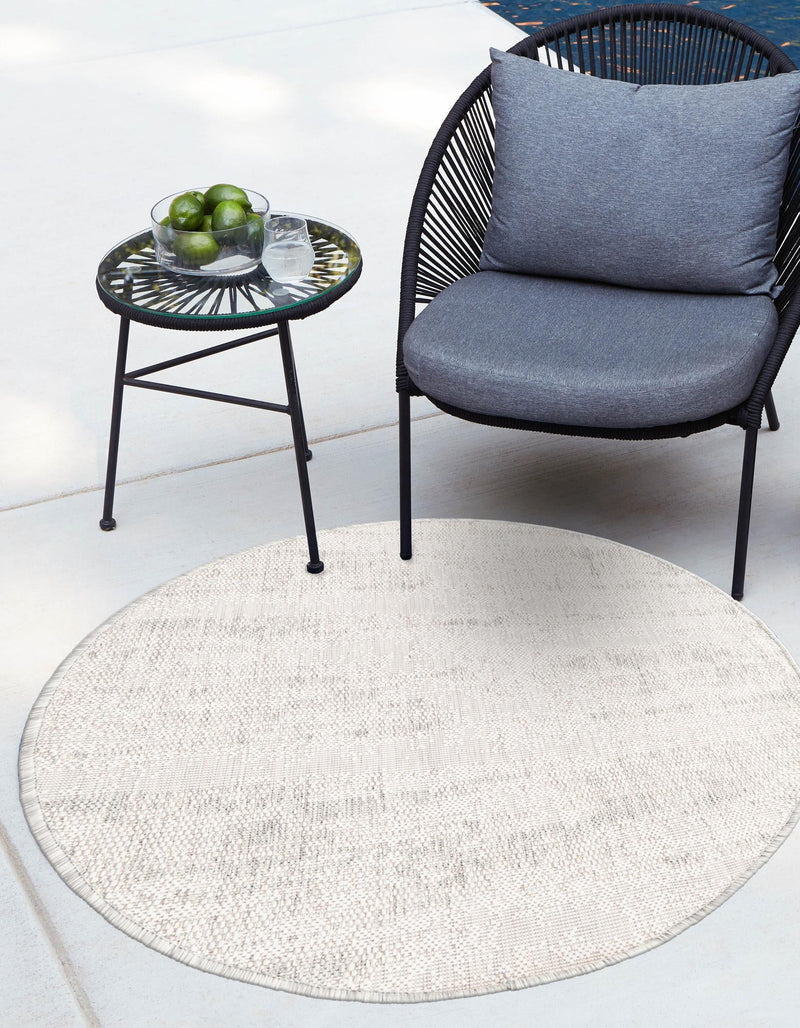 Urban Terrace Collection Area Rug -  Tribeca Round Gray  lifestyle 0