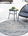 Urban Terrace Collection Area Rug -  Tribeca Round Blue  lifestyle 82