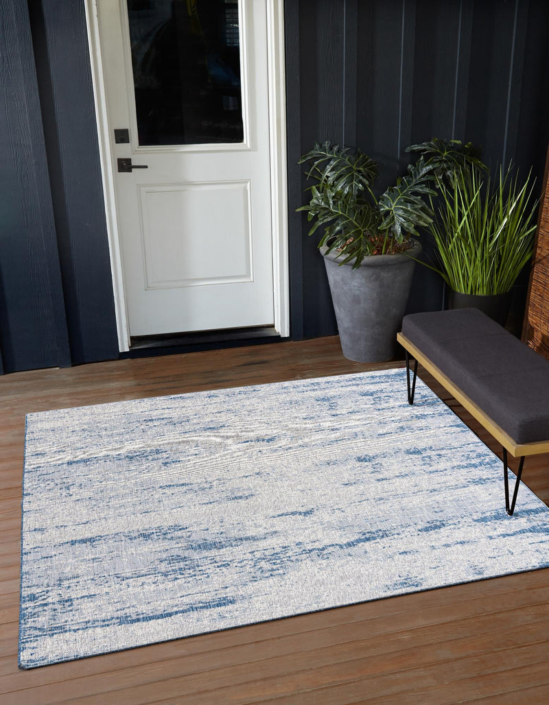 Urban Terrace Collection Area Rug -  Tribeca Square Blue  lifestyle 65