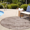 Urban Terrace Collection Area Rug -  Tribeca Round Brown  lifestyle 9