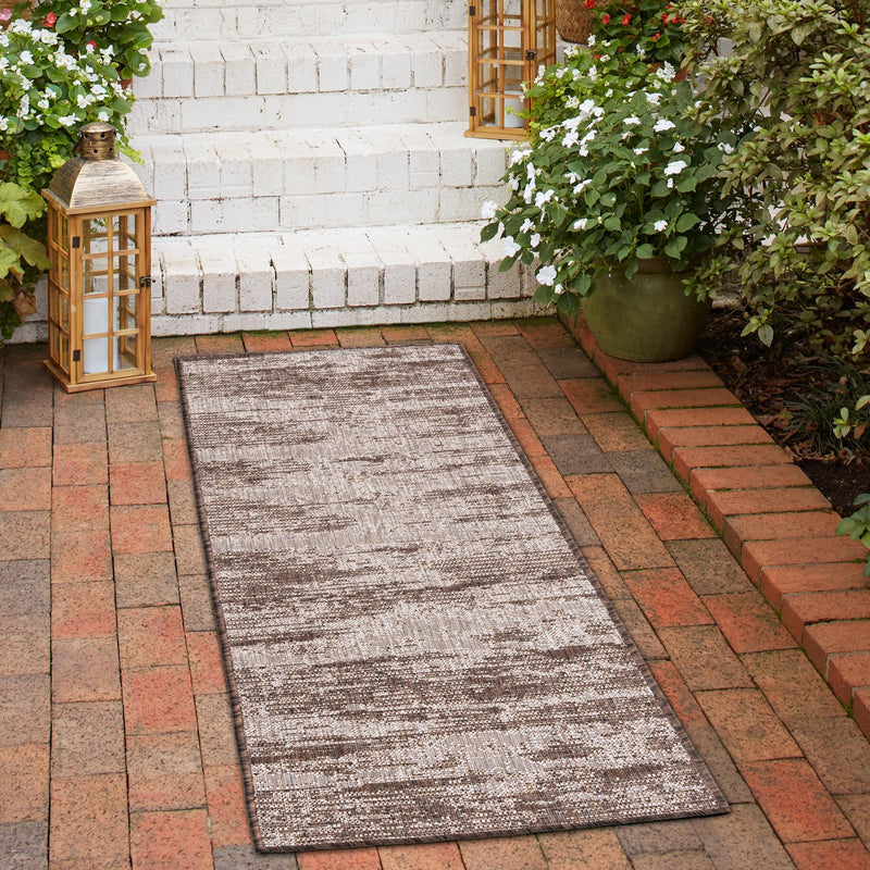 Urban Terrace Collection Area Rug -  Tribeca Runner Brown  lifestyle 160