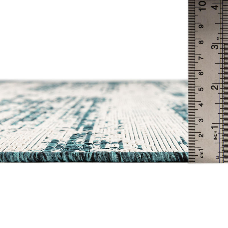 Urban Terrace Collection Area Rug -  Tribeca Rectangle Teal  lifestyle 22