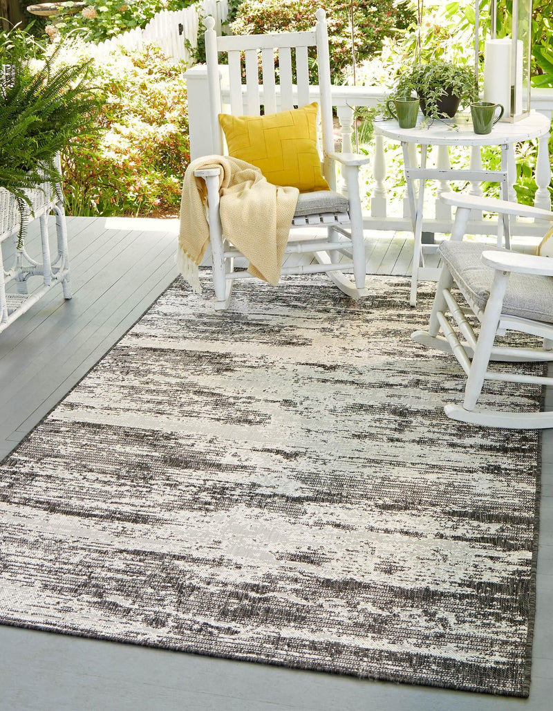 Urban Terrace Collection Area Rug -  Tribeca Rectangle Charcoal  lifestyle 0