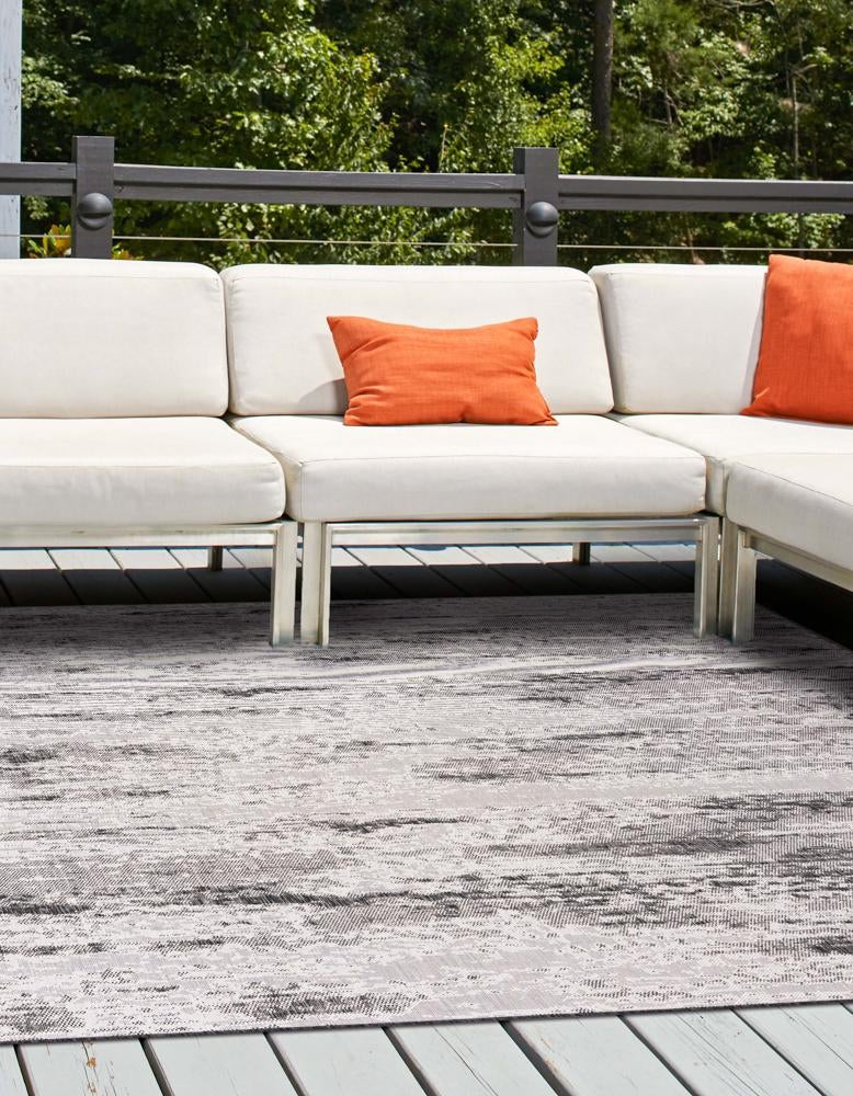 Urban Terrace Collection Area Rug -  Tribeca Square Charcoal  lifestyle 91