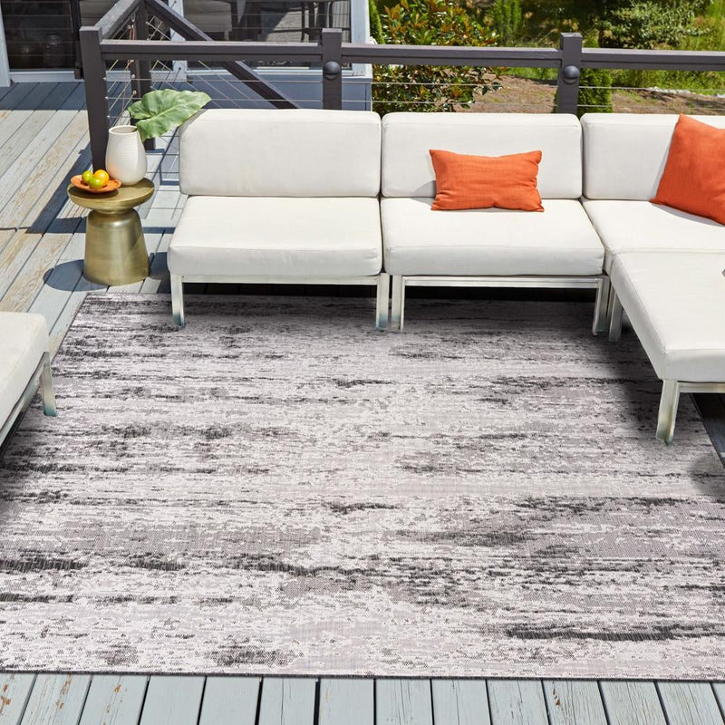 Urban Terrace Collection Area Rug -  Tribeca Square Charcoal  lifestyle 149