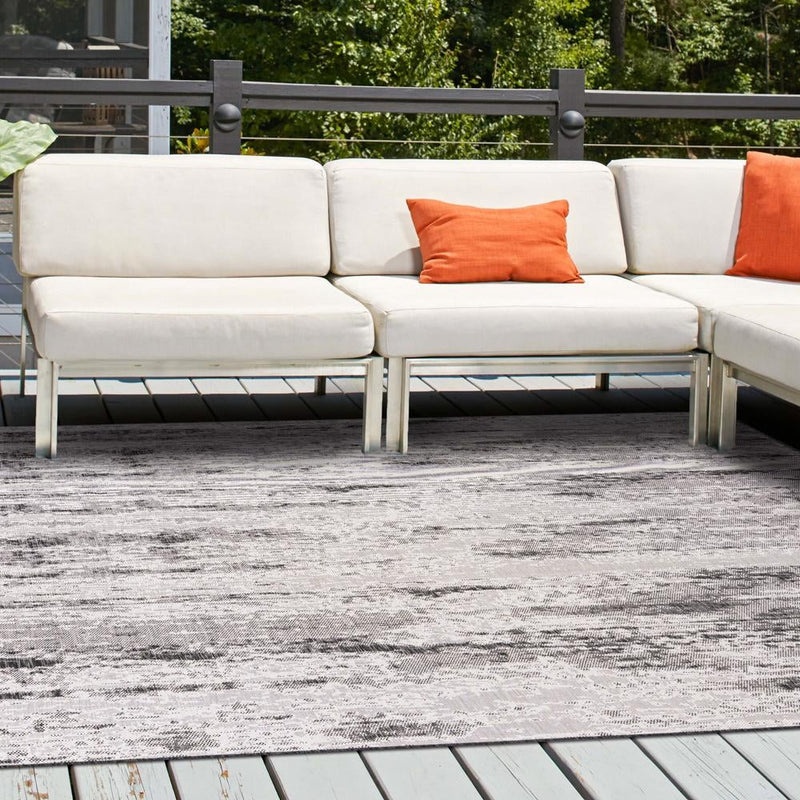 Urban Terrace Collection Area Rug -  Tribeca Square Charcoal  lifestyle 164