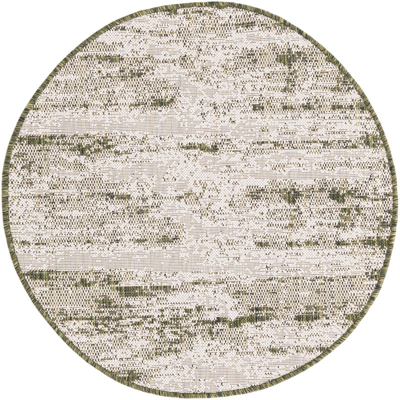 Urban Terrace Collection Area Rug -  Tribeca Round Green Main