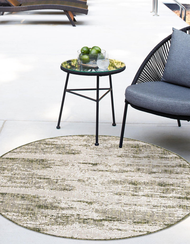 Urban Terrace Collection Area Rug -  Tribeca Round Green  lifestyle 2