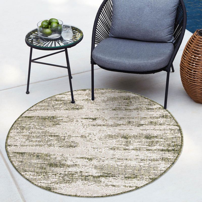 Urban Terrace Collection Area Rug -  Tribeca Round Green  lifestyle 8