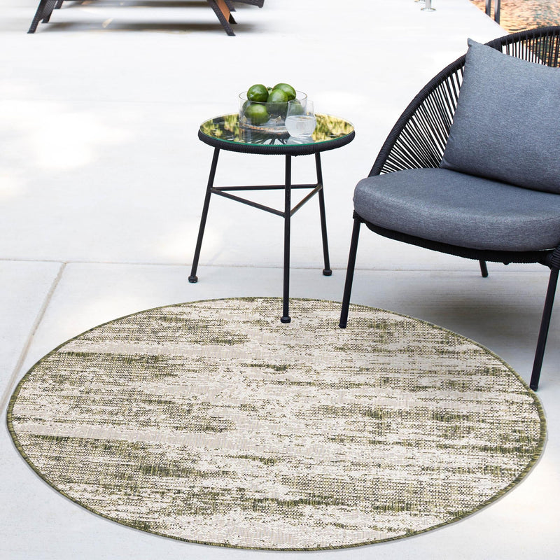 Urban Terrace Collection Area Rug -  Tribeca Round Green  lifestyle 9