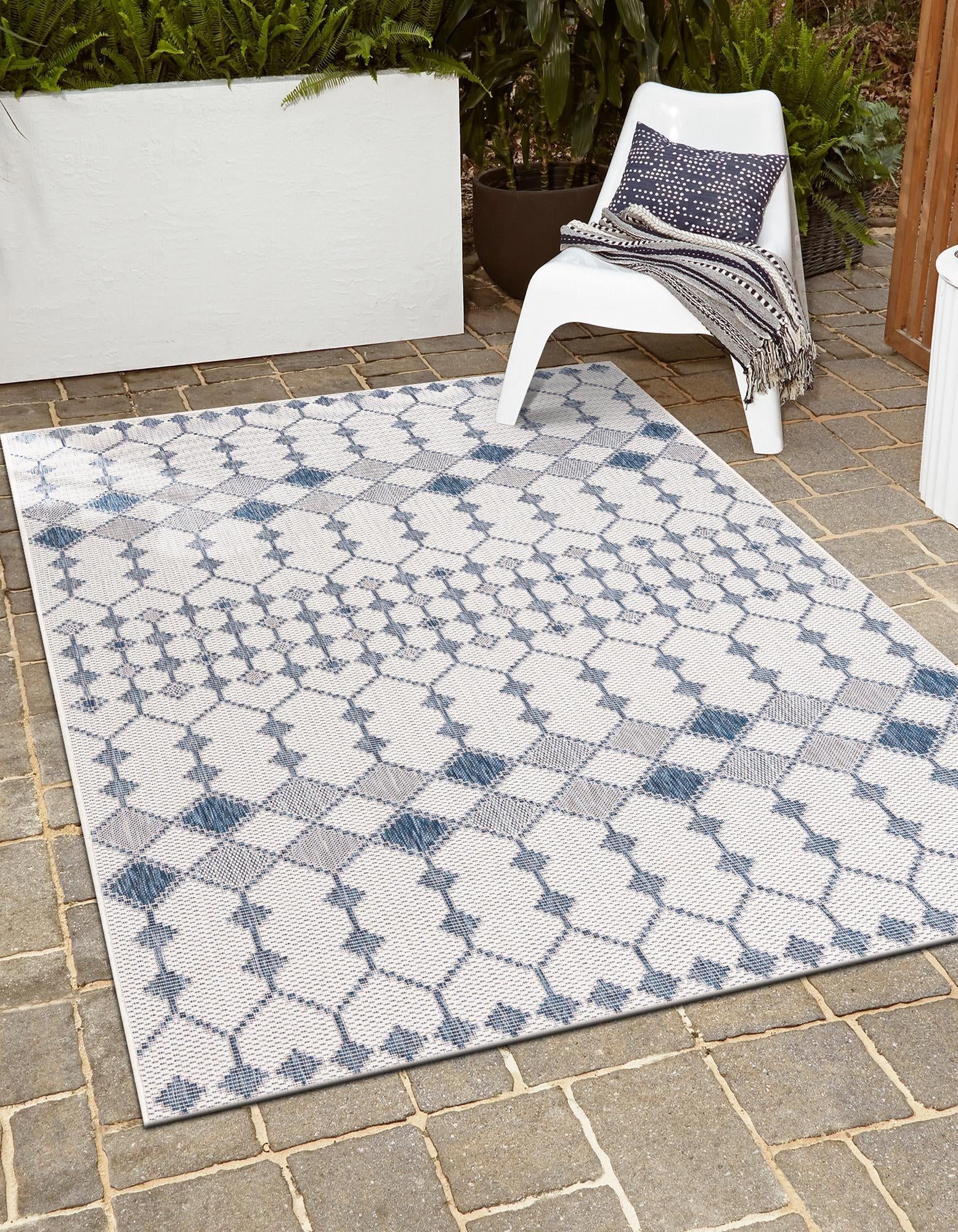 Seaside Lattice Collection Area Rug -  Veranda