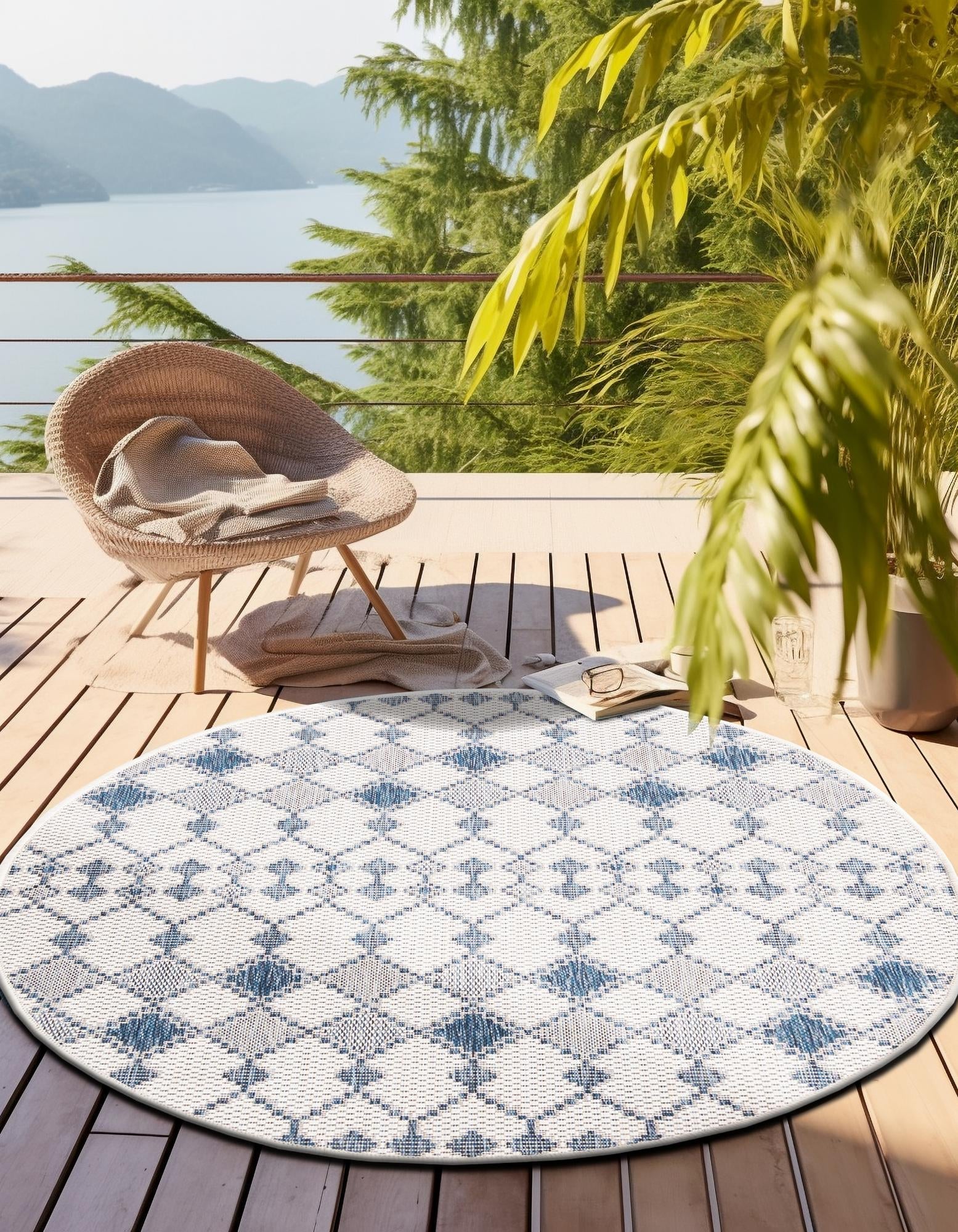 Seaside Lattice Collection Area Rug -  Veranda