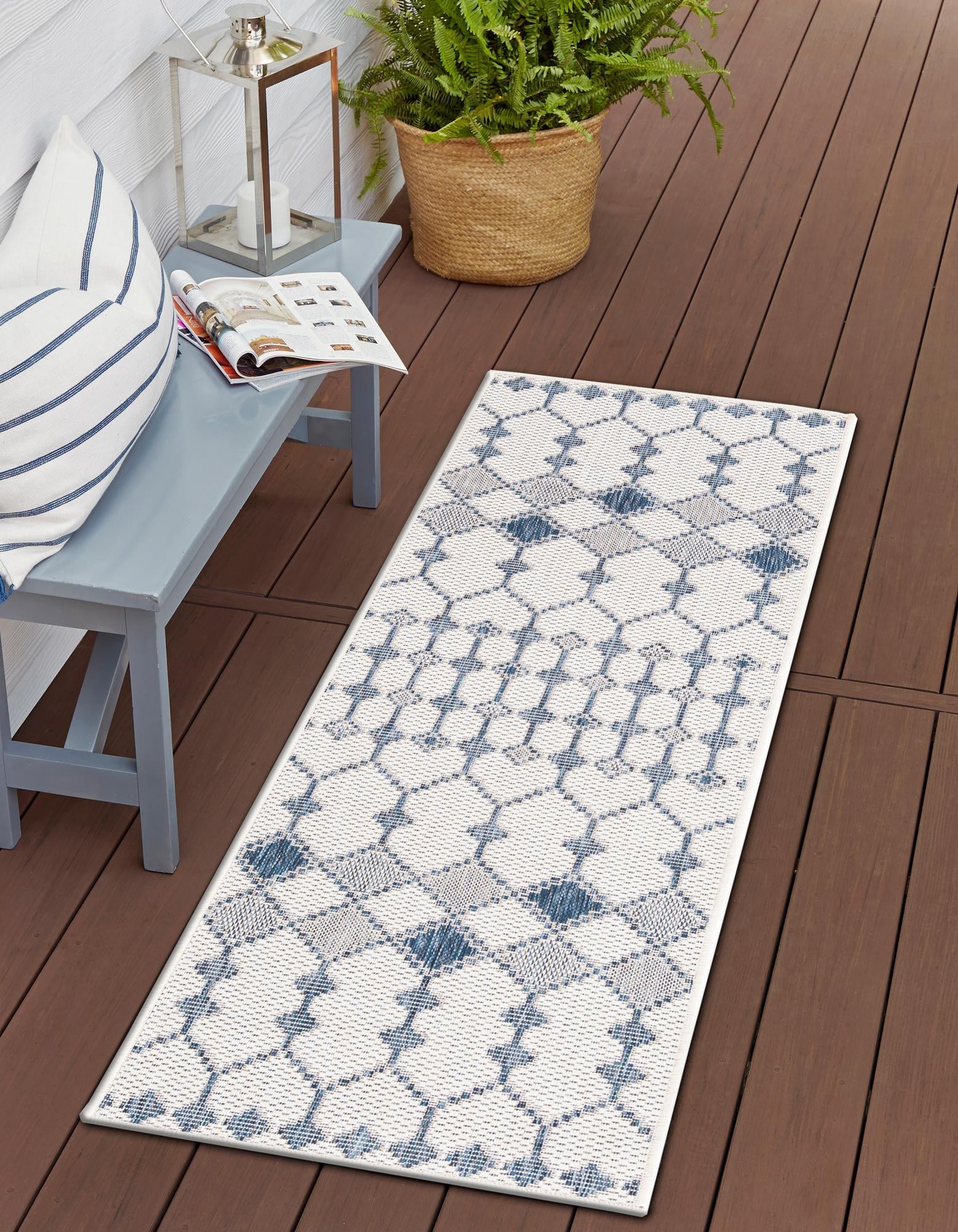 Seaside Lattice Collection Area Rug -  Veranda