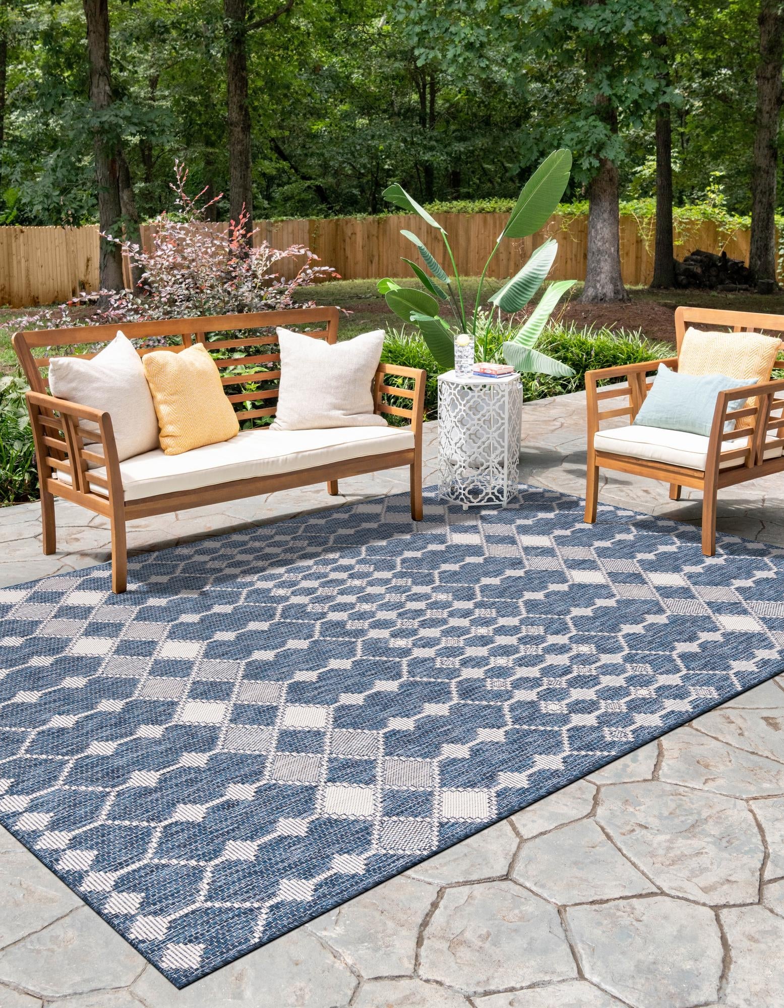 Seaside Lattice Collection Area Rug -  Veranda