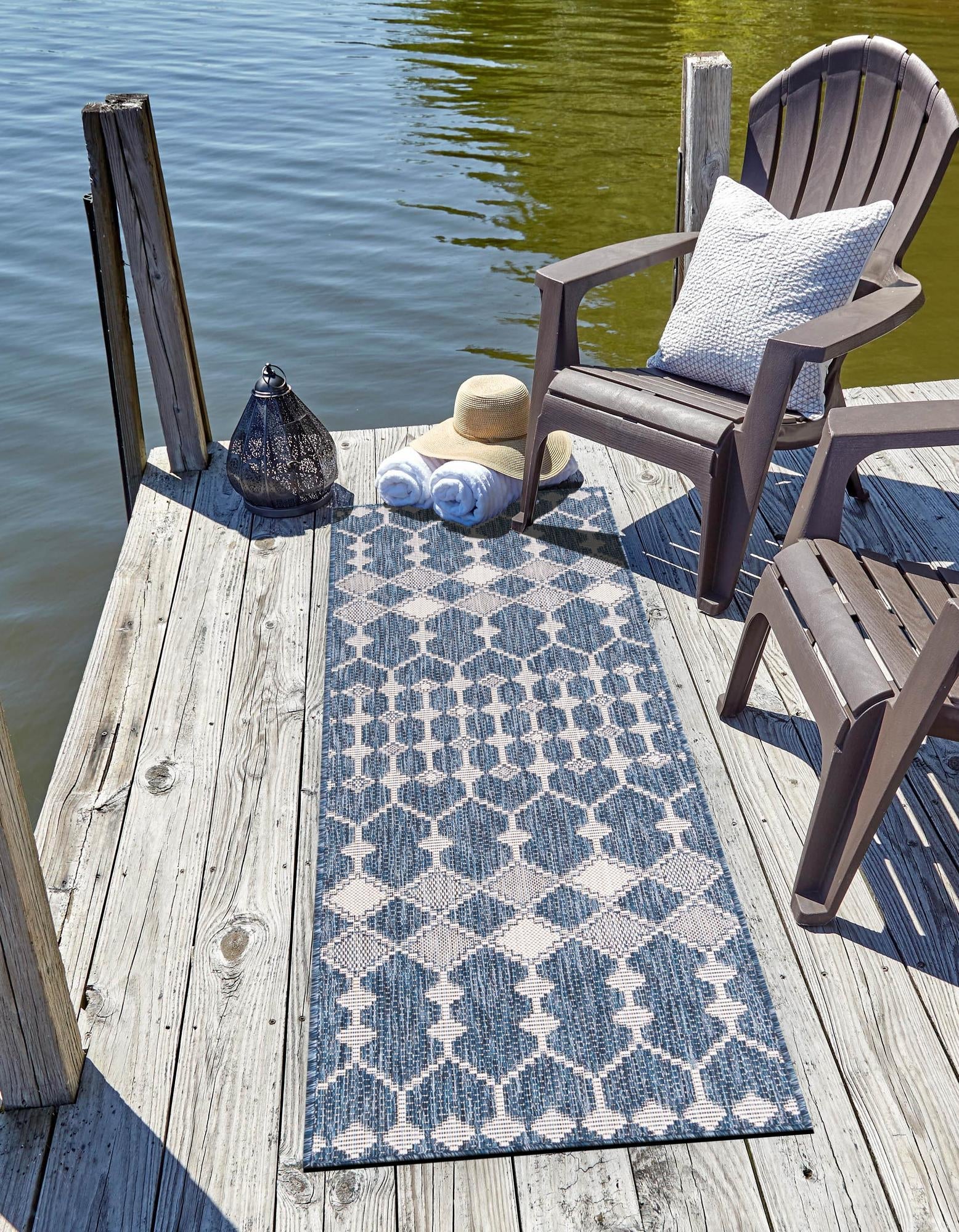 Seaside Lattice Collection Area Rug -  Veranda