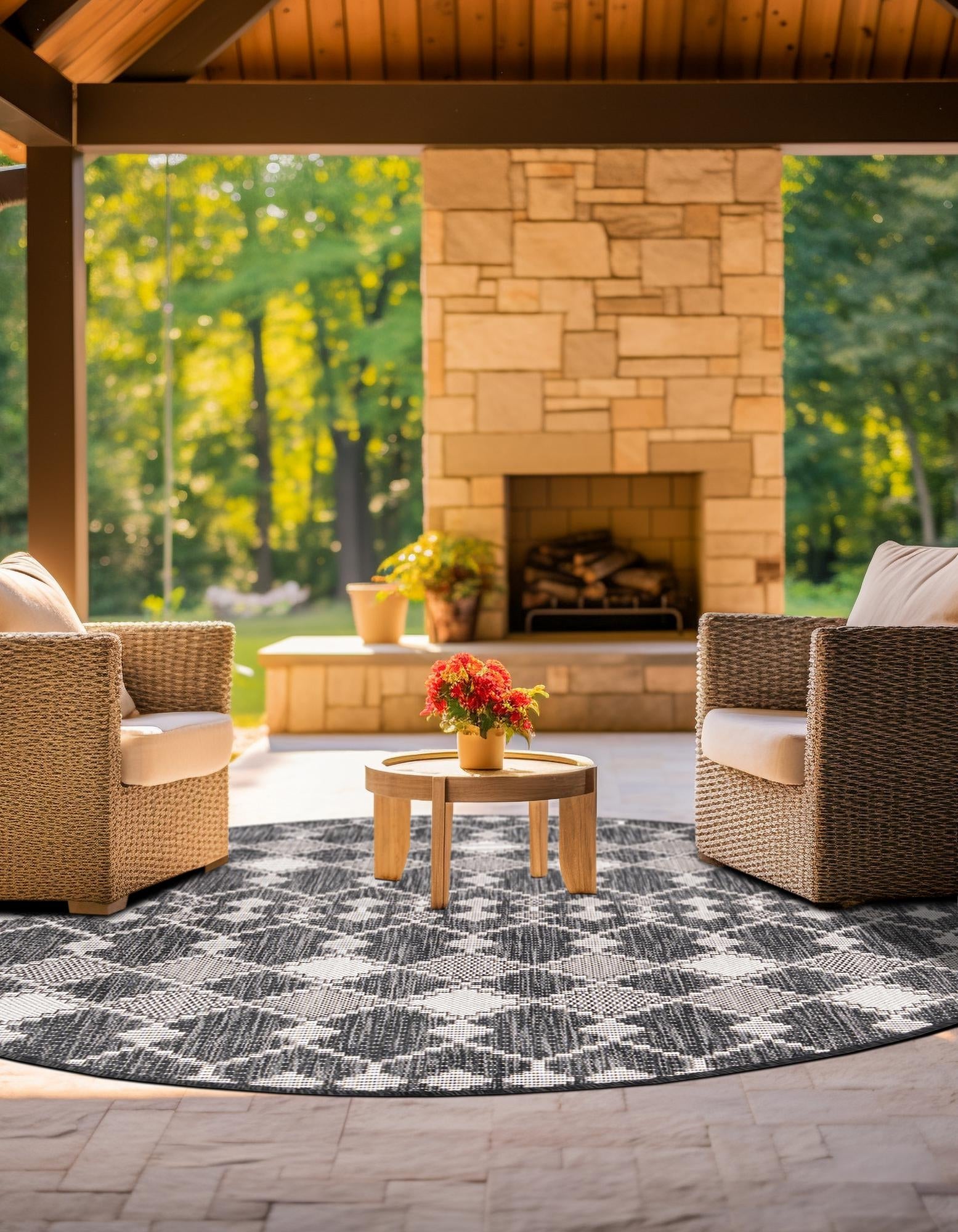 Seaside Lattice Collection Area Rug -  Veranda