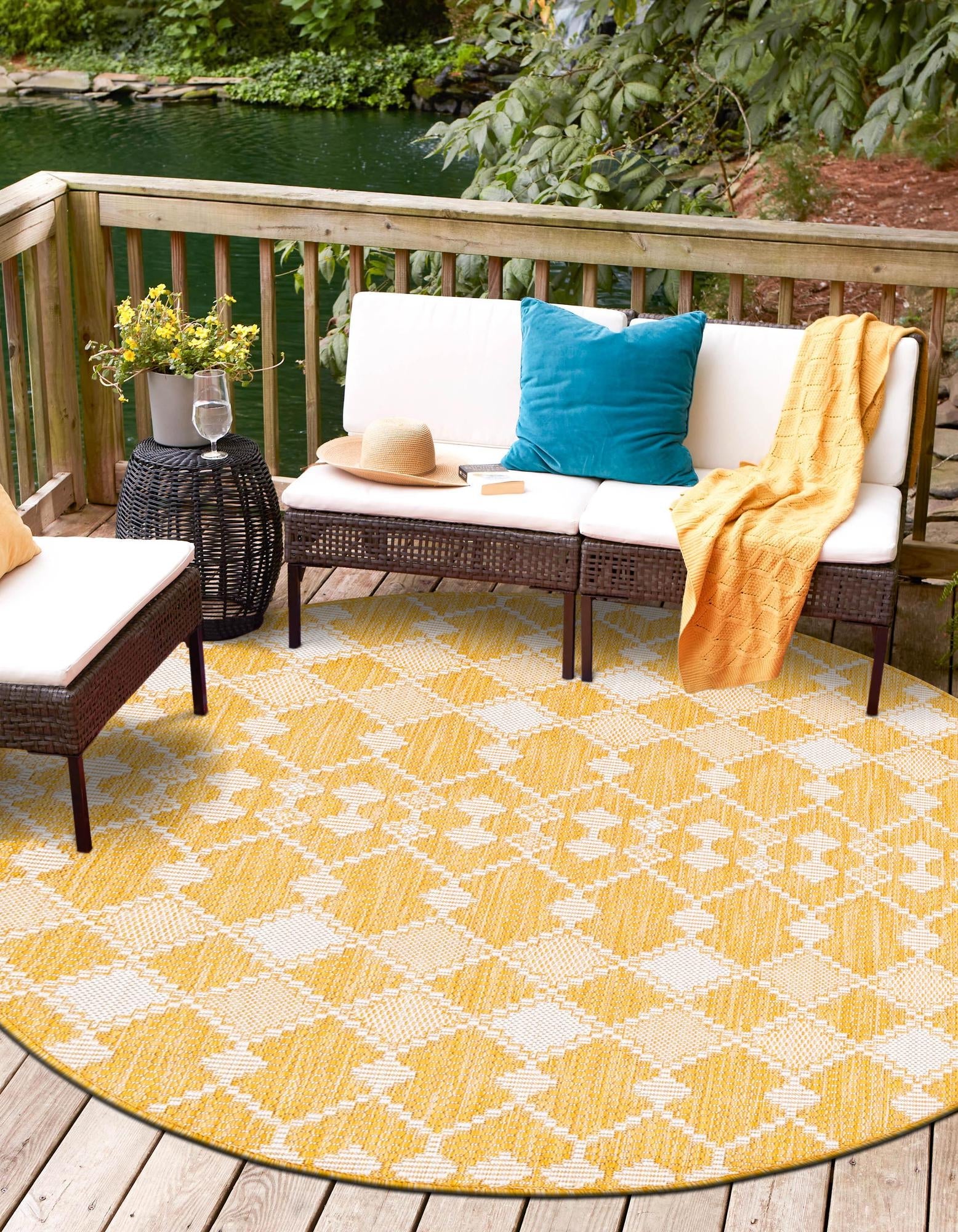 Seaside Lattice Collection Area Rug -  Veranda