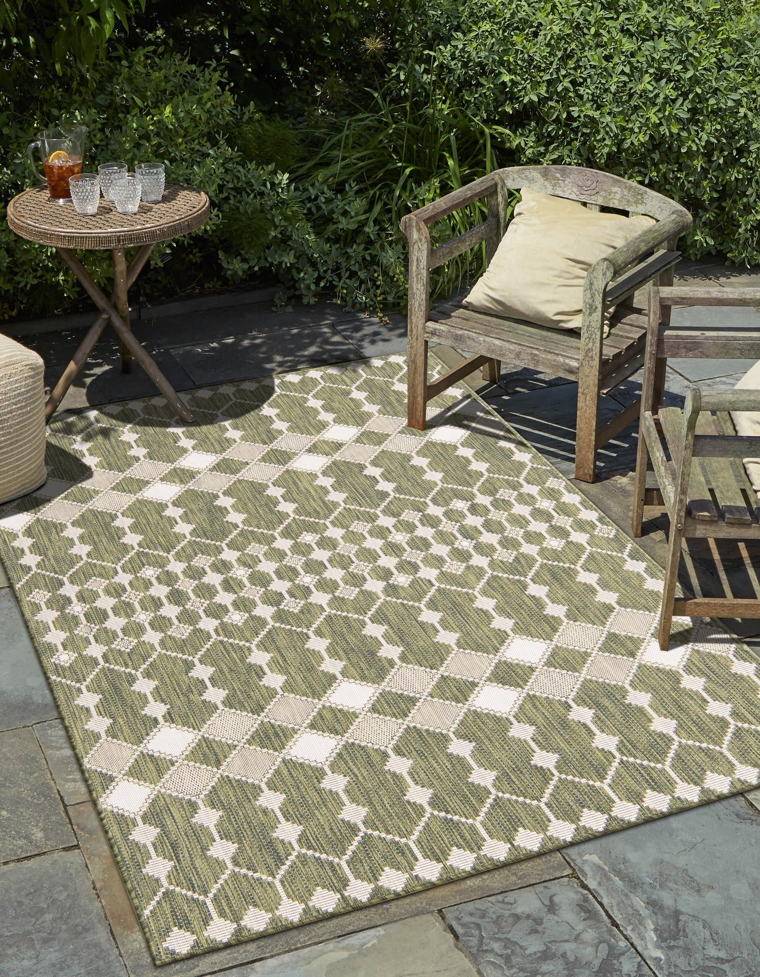 Seaside Lattice Collection Area Rug -  Veranda