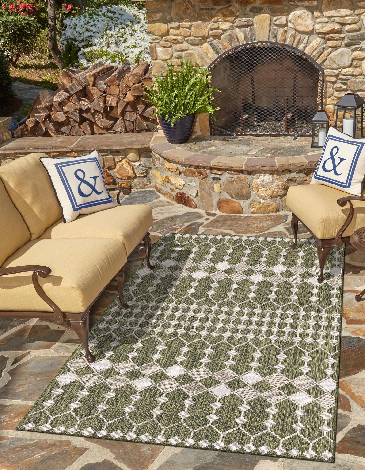 Seaside Lattice Collection Area Rug -  Veranda