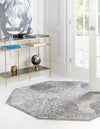 Derbyshire Elegance Collection Area Rug -  Bakewell Octagon Gray  lifestyle 56