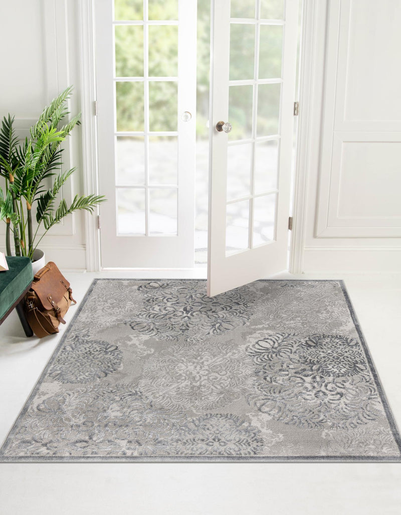 Derbyshire Elegance Collection Area Rug -  Bakewell Square Gray  lifestyle 42